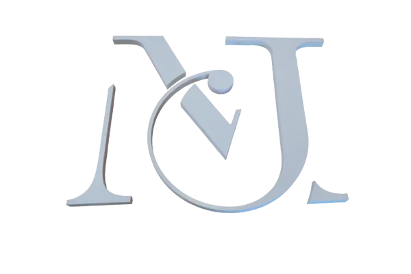 Logo MJ usiné en aluminium